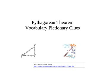 Preview of Pythagorean Theorem Vocabulary Win, Lose or Draw (Pictionary)