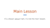 Python Code 11: Main Lesson