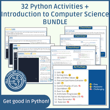 Preview of 32 Python Activities Bundle - Beginner Level
