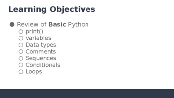 Preview of Python Basics Review | Ready to Teach! | Lecture Slides