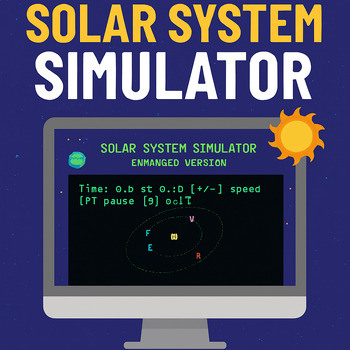 Preview of STEM Activity Python Physics Math Lab C# Grades 6-12: Solar System Simulator