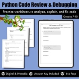 Python Coding Warm-up Exercises | Fix the Error & Code Review | Computer Science