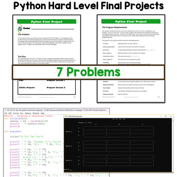 Python Final Coding Project Hard Level Editable Resource Package