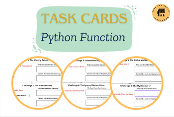 Preview of Python Function Debugging Challenge | Printable + Digital + Teacher Answer Key
