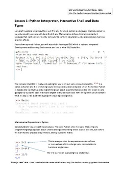 Preview of Python Fundamentals a Unit of Work for Teachers