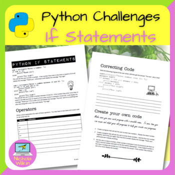 Preview of Python If Statement Programming Challenges