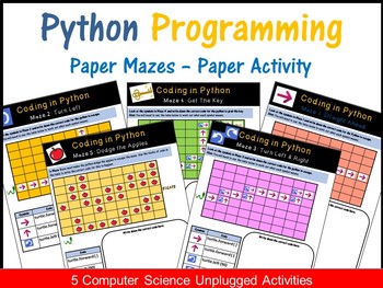 Preview of Python Programming Coding Mazes: Coding Unplugged Beginner Activities