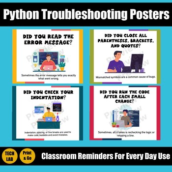 Preview of Python Coding For Beginners | Troubleshooting & Debugging Checklist