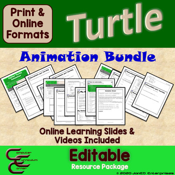 Preview of Python Turtle Animation Activities and Videos