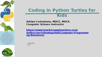 Preview of Python with Turtles Coding | Functions | Elementary | Middle School | U8