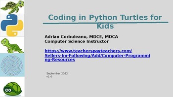 Preview of Python with Turtles Coding | Game | Elementary | Middle School | U9