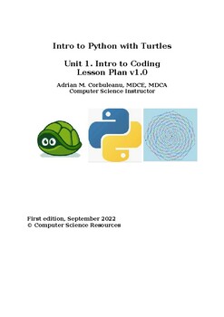 Preview of Python with Turtles Coding | Lesson Plan | Elementary | Middle School | U1