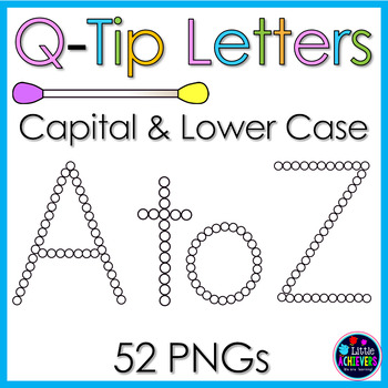 Q TIP Painting Alphabet Letter Clipart Bubble Letters by Little Achievers