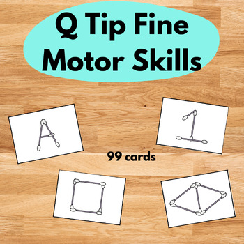Preview of Q Tip Matching Game, Number Letters Shapes Activity, Fine Motor Skills