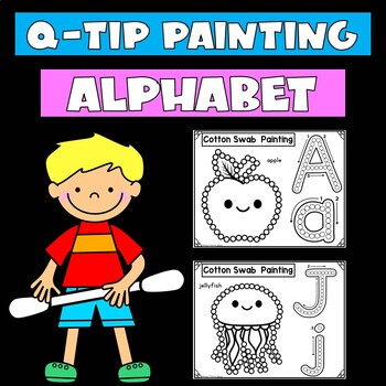 Preview of Q Tip Painting Alphabet Activities | Fine Motor Cotton Swab