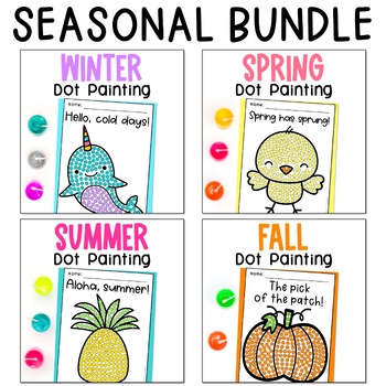 Preview of Seasonal Q-Tip Painting Dot Art Templates, Fine Motor Crafts
