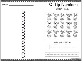 q tip painting numbers worksheets by learning desk tpt