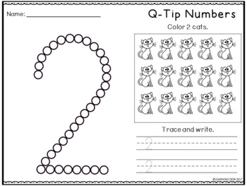 q tip painting numbers worksheets by learning desk tpt