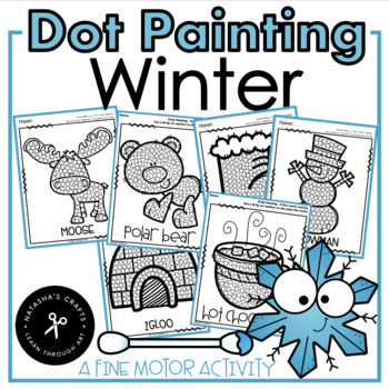 Preview of Dot Q-Tip Painting Winter A Fine Motor Activity