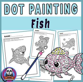 Preview of Q-Tip Painting with Fish - Oceanic Masterpieces - Fine Motor Activity