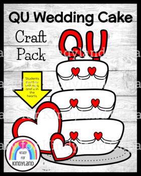 Preview of Q and U Wedding Cake Craft - Writing and Drawing Prompt Activity