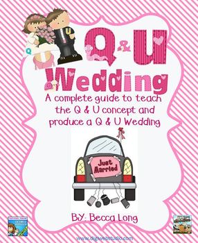 Preview of Q and U Wedding  -  Literacy and Math