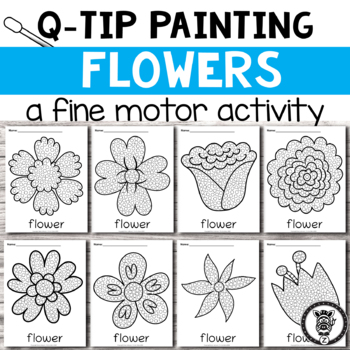 Preview of Q-tip Painting: Flowers - a fine motor activity
