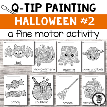 Preview of Q-tip Painting: Halloween #2 fine motor activity