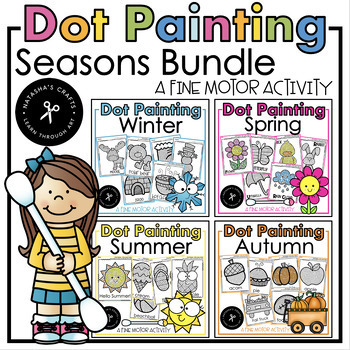 Preview of Dot Q-tip Painting Seasons Bundle