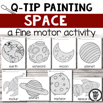 Preview of Q-tip Painting: Space fine motor activity