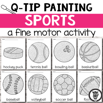 Preview of Q-tip Painting: Sports fine motor activity