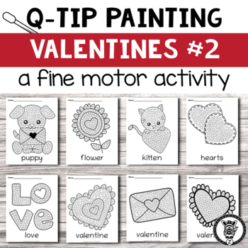 Preview of Q-tip Painting: Valentine #2 fine motor activity