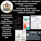 FRQ3 One Pager for AP English Language and Composition (Th