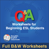 Q&A Worksheets ESL ELL Newcomer