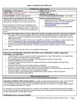 Preview of QAR Strategy Introductory Lesson Plan