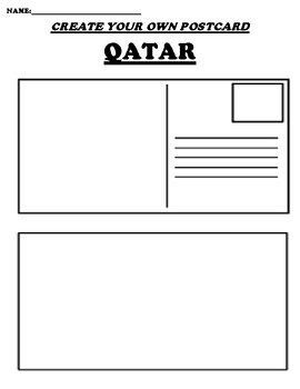 qatar create your own postcard worksheet by pointer education tpt