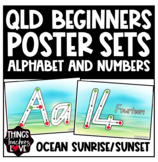 QBeginners, Alphabet and Numbers Classroom Posters, Ocean 