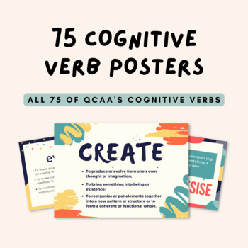 Preview of All 75 of QCAA's Cognitive Verbs as Posters