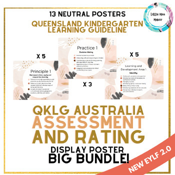 Preview of QKLG Assessment and Rating Neutral Poster Set BUNDLE Queensland Kindergarten