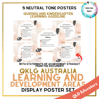 Preview of QKLG Learning and Development Areas Neutral Poster Set- Queensland Kindergarten