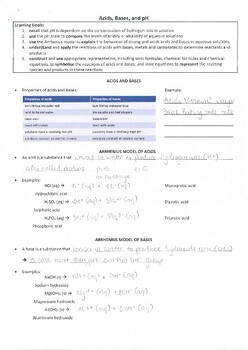 Preview of QLD - 11 Chemistry - Topic 12. Acids, bases, and pH (Teacher’s Note)