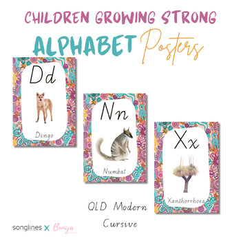 Preview of QLD Alpahbet Posters | Children Growing Strong | Aboriginal Art