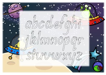QLD BEGINNERS colour ALPHABET tracing templates 5 designs ...