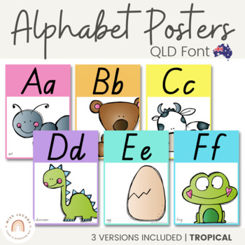 QLD Font Alphabet Posters | Tropical Theme by Miss Jacobs Little Learners