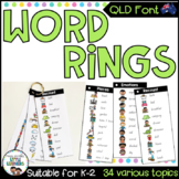 QLD Font Word Rings - Writing Tools