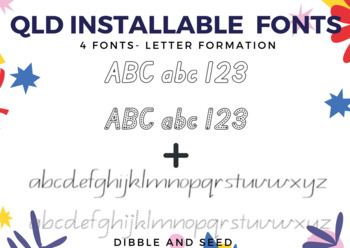 Preview of 6x Letter Formation Fonts  *Alphabet Letter Tracing Font * Learn to Write QLD
