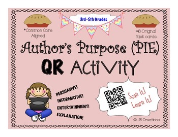 Preview of QR Activity: Author's Purpose task card game (3rd, 4th, 5th grades)