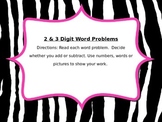 QR CODES - 2 & 3 Digit Addition and Subtraction Word Problems