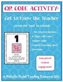 QR Code Activity: Get to Know the Teacher - Back to School