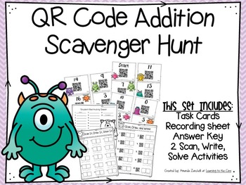 Preview of QR Code Addition Scavenger Hunt